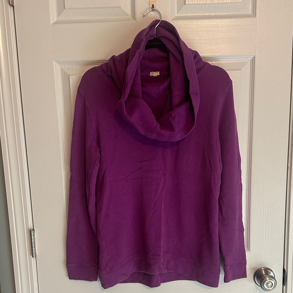 J. Crew Fuscia Purple Cowl Neck Sweatshirt